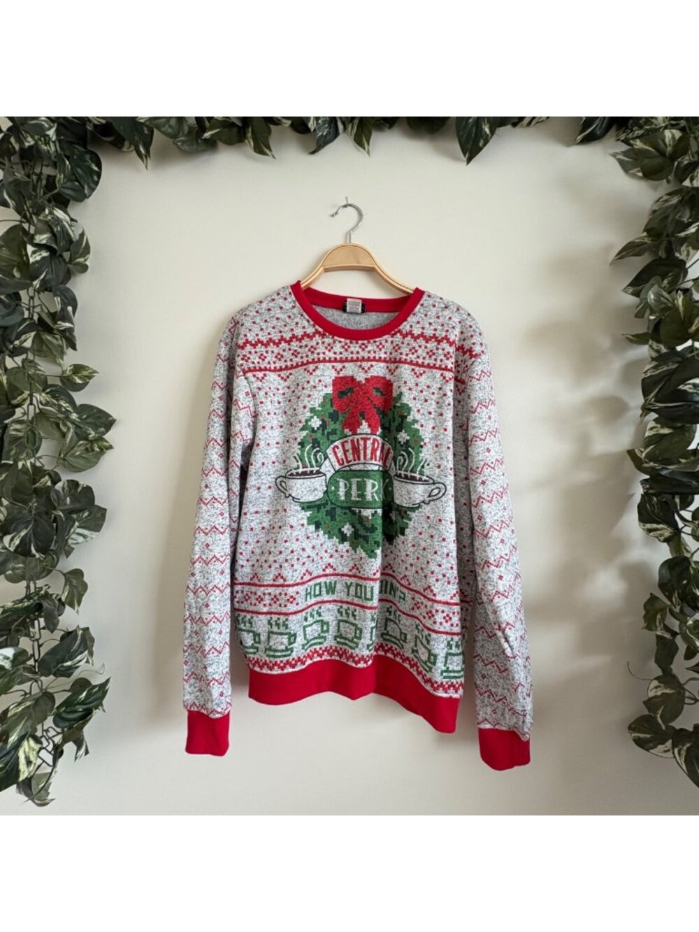 Friends Graphic Crewneck Knit Ugly Christmas Sweater Multi Men’s Size L